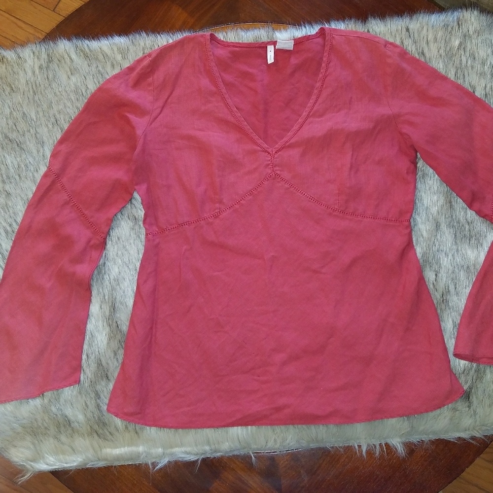 Moth Light Red Linen Shirt